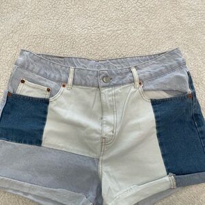 Aeropostale Color Block Denim Shorts